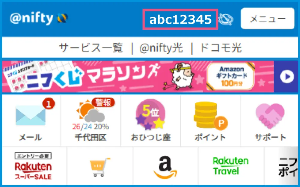 スマートフォンでの確認