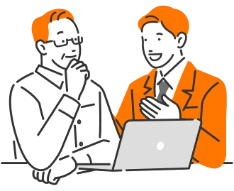 説明を聞いている様子